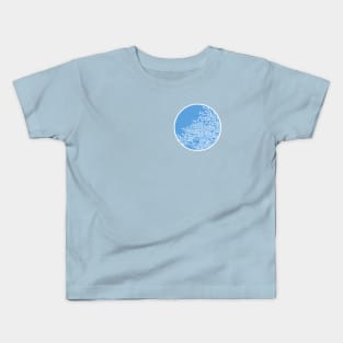 Winter Tree (small, leaves, blue fill) Kids T-Shirt